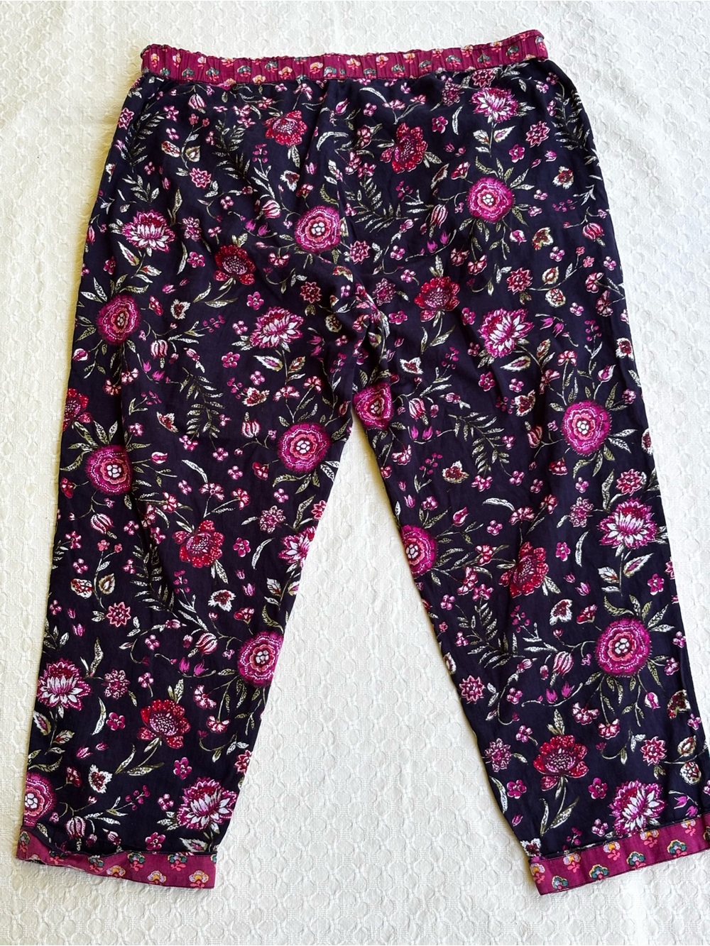 Sundance Navy and Pink Floral Pajama Bottoms - Picture 7 of 11